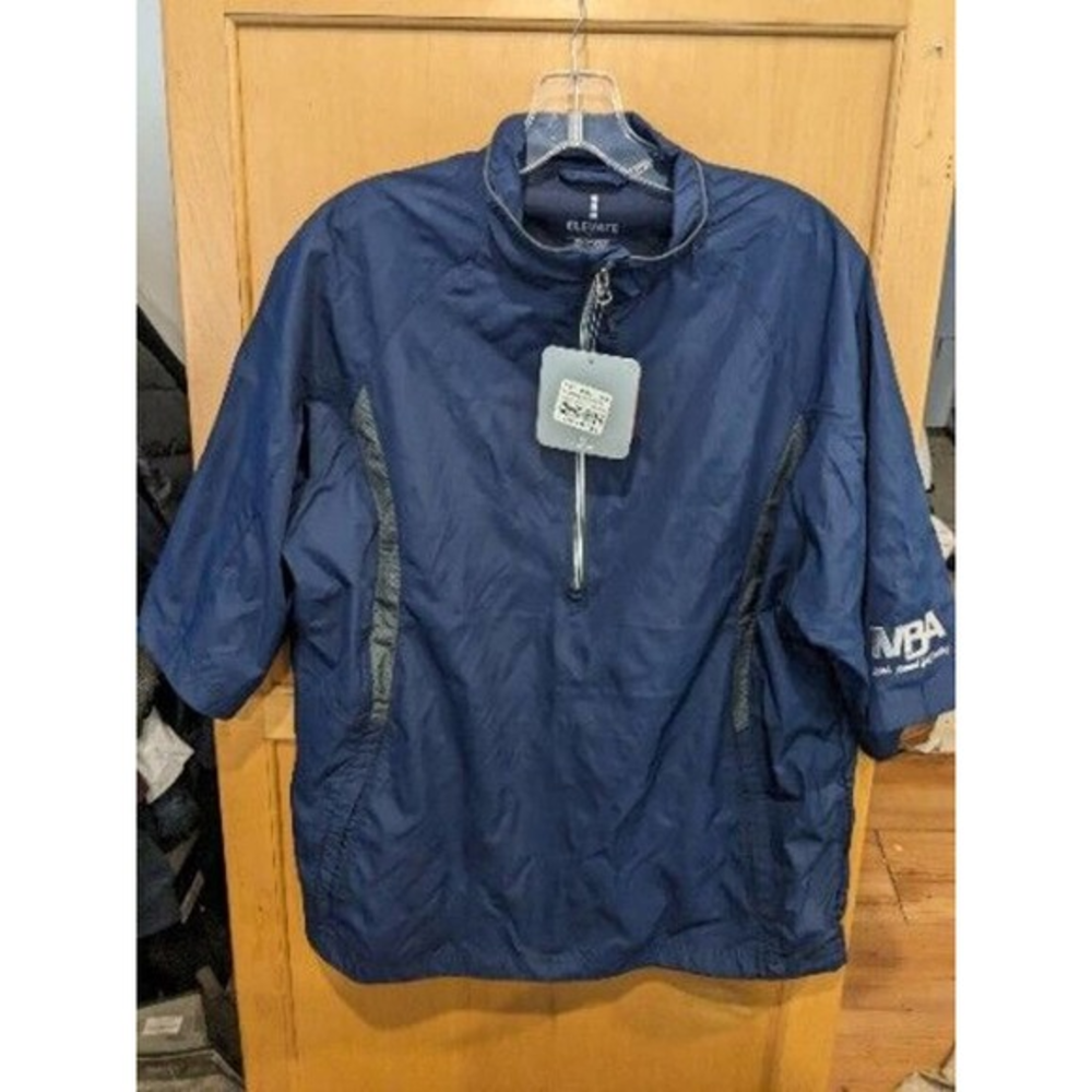New‎ Elevate Sport Medium 1/2 Zip Windshirt Blue NWT Logo Windbreaker Jacket